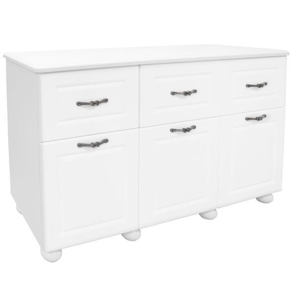 Comoda cu 3 usi si 3 sertare Dynasty, MDF Alb, 138 x 90 x 48 cm