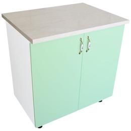 Corp inferior cu 2 usi 80 cm zebra, alb/mdf fistic, cu blat travertin, 80 x 85 x 60 cm