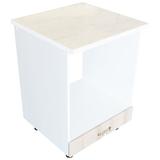 Corp pentru cuptor incorporabil cu sertar Zebra, Alb/MDF Sonoma, cu blat Travertin, 60 x 85 x 60 cm