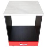 Corp pentru cuptor incorporabil cu sertar Zebra, wenge/Rosu lucios, cu blat Travertin, 60 x 85 x 60 cm