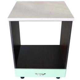 Corp pentru cuptor incorporabil cu sertar zebra, wenge/mdf fistic lucios, cu blat travertin, 60 x 85 x 60 cm