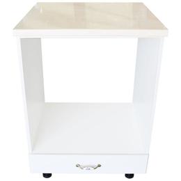 Corp pentru cuptor incorporabil cu sertar zebra, alb/mdf alb lucios, cu blat travertin, 60 x 85 x 60 cm