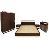 Set Dormitor Verona cu pat 160x200 cm, Wenge / Vanilie