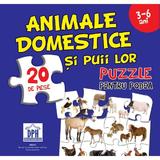 Animale domestice si puii lor. Puzzle pentru podea 3-6 ani, editura Didactica Publishing House