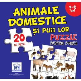 Animale domestice si puii lor. puzzle pentru podea 3-6 ani, editura didactica publishing house