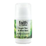Deodorant roll on natural cu ceai verde si aloe vera Faith in Nature 50 ml