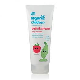 Gel de dus si spuma de baie cu fructe de padure pentru copii green people, 200 ml