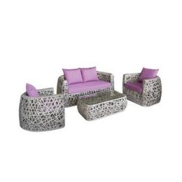 Set kalina knaki mobila terasa, gradina din ratan 4 piese masa, canapea, 2 fotolii, culoare gri