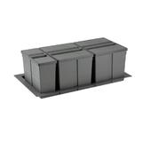 Cos de gunoi gri orion incorporabil in sertar, colectare selectiva, cu 3 recipiente, pentru corp de 900 mm latime - Maxdeco