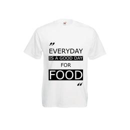 Tricou barbatesc personalizat fruit of the loom, alb, a good day for food l