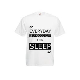 Tricou barbatesc personalizat fruit of the loom, alb, a good day for sleep s