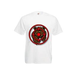Tricou barbatesc personalizat fruit of the loom, alb, urs in luneta 2xl