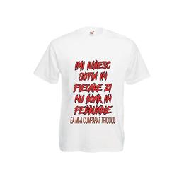 Tricou barbatesc personalizat fruit of the loom, alb, imi iubesc sotia oricand 2xl