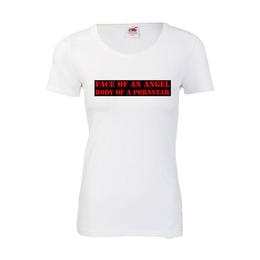 Tricou dama personalizat fruit of the loom, alb, face of angel l
