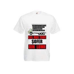 Tricou barbatesc personalizat fruit of the loom, alb, cel mai bun sofer din lume xl