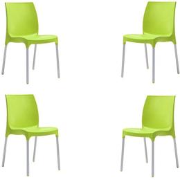 Set 4 scaune gradina sunny culoare verde, dimensiuni d58xh82xw42xsh45cm 