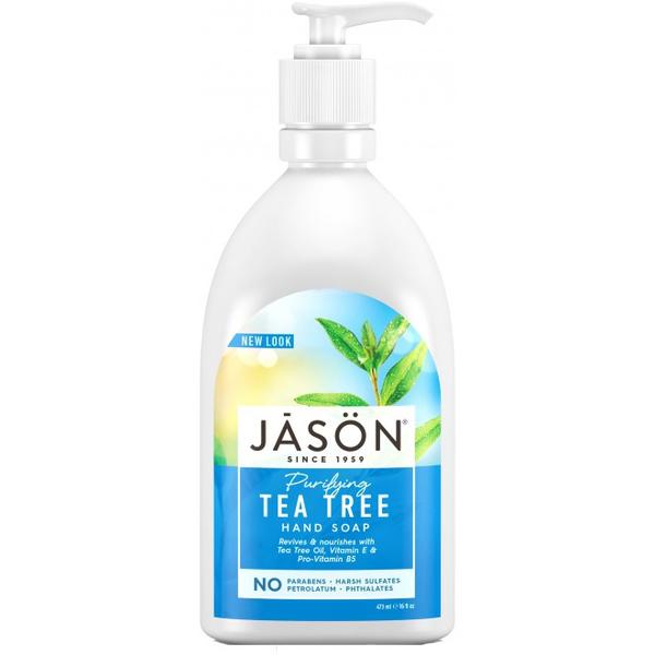 Sapun Lichid Antibacterian pentru Fata si Maini cu Tea Tree Jason, 473ml