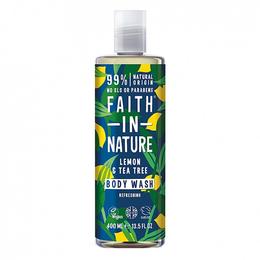 Gel de dus si spuma de baie cu lamaie si tea tree faith in nature, 400ml