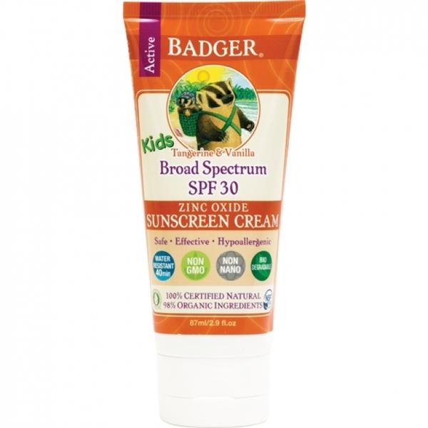 Crema Protectie Solara SPF 30 pentru Copii cu Mandarine si Vanilie Badger, 87ml