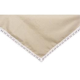 Fata de masa bumbac bej natur, cu dantela, 80x80 cm, happy gifts