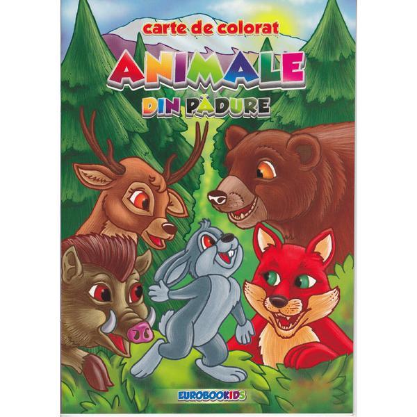 Animale din padure - Carte de colorat, editura Eurobookids