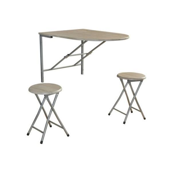 Set pliabil Napoli, masa cu doua scaune, stejar alb - Unic Spot Ro