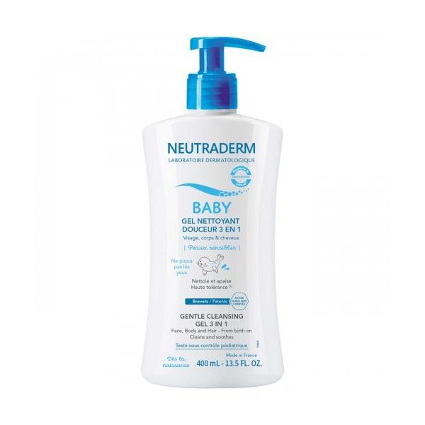 Neutraderm baby 3in1 gel curatare delicat față, păr, corp 400ml