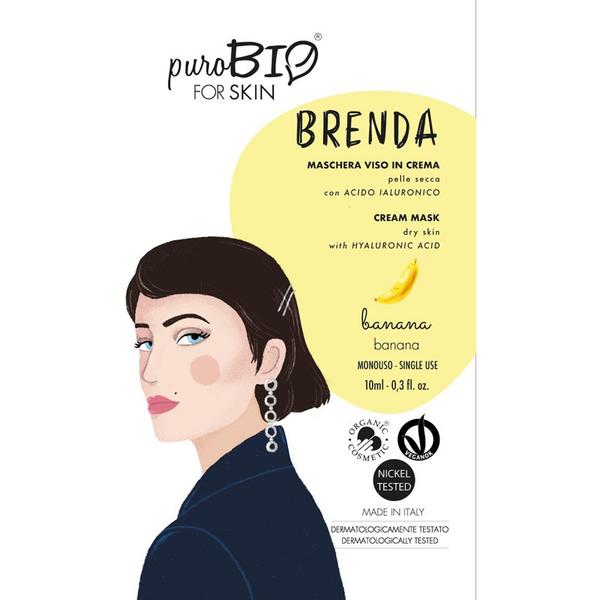 Masca Crema Tratament cu Banane pentru Ten Uscat Brenda PuroBio Cosmetics, 10ml