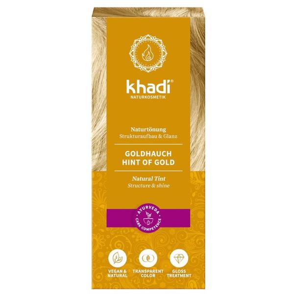 Vopsea de Par Henna pentru Golden Blond - Khadi Hint of Gold Natural Tint, 100 g