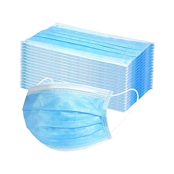 Set 10 Masti Medicale de unica folosinta Albastra, 3 pliuri, 3 straturi cu Elastic - Blue Medical Face Mask