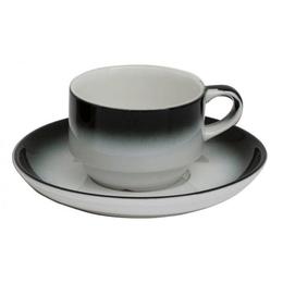 Ceasca cu farfurioara gural colectia marmaris-white/black 230ml