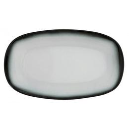 Platou oval gural colectia marmaris-white/black 24x14cm