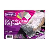 Pelerina de unica folosinta din polietilena - Beautyfor Disposable Polyethylene Peignoir, negru, 50 buc