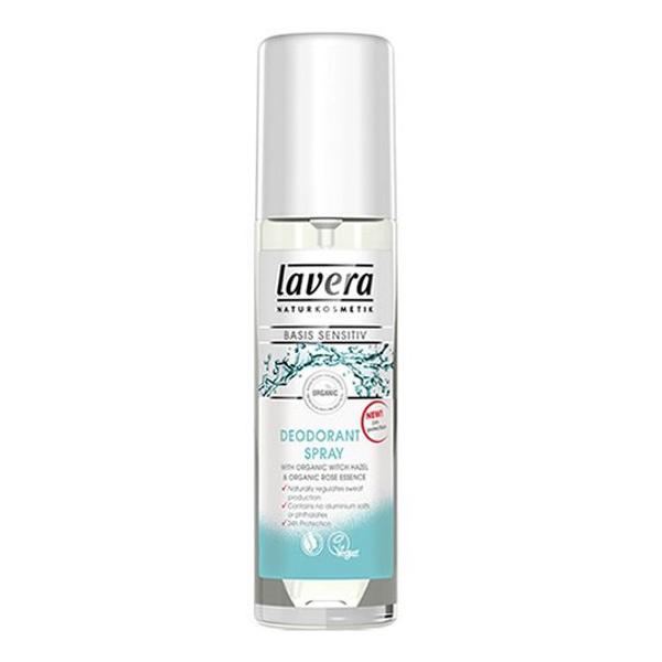 Deodorant Spray 24H cu Hamamelis si Trandafiri Basis Sensitiv Lavera, 75ml