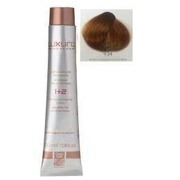 Vopsea crema permanenta luxury green light, nuanta biondo chiarissimo dorato rame 9.34, 100 ml