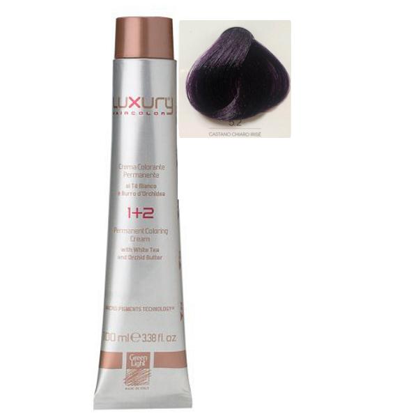 Vopsea Crema Permanenta Luxury Green Light, nuanta Castano Chiaro Irise 5.2, 100 ml esteto.ro Vopsea de Par si Oxidant