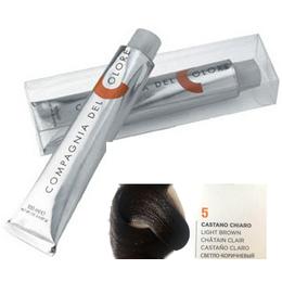 Vopsea crema permanenta compagnia del colore, nuanta castano chiaro 5, 100 ml - amonia free