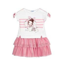 Rochie combinata cu tul - roz - mayoral varsta 3 ani +