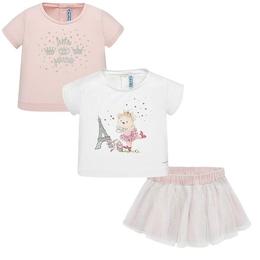Set 3 piese - fustita / 2 tricouri - little princess - mayoral - model 1