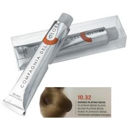 Vopsea crema permanenta compagnia del colore, nuanta biondo platino beige 10.32, 100 ml - amonia free