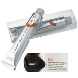 Vopsea crema permanenta compagnia del colore, nuanta castano chiaro dorato 5.3, 100 ml - amonia free
