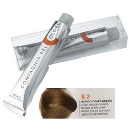 Vopsea crema permanenta compagnia del colore, nuanta biondo chiaro dorato 8.3, 100 ml - amonia free