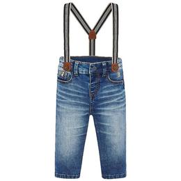 Pantaloni lungi - denim cu bretele - mayoral varsta 12 luni +