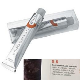 Vopsea crema permanenta compagnia del colore, nuanta castano chiaro mogano 5.5, 100 ml - amonia free