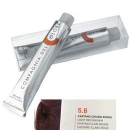 Vopsea crema permanenta compagnia del colore, nuanta castano chiaro rosso 5.6, 100 ml - amonia free