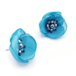 Cercei albastru turcoaz cu design floral, Freedom, Zia Fashion