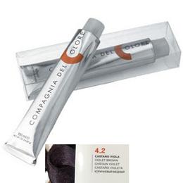 Vopsea crema permanenta compagnia del colore, nuanta castano viola 4.2, 100 ml - amonia free
