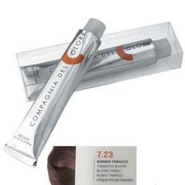 Vopsea crema permanenta compagnia del colore, nuanta biondo tabacco 7.23, 100 ml - amonia free
