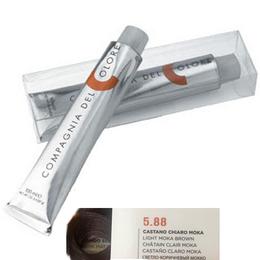 Vopsea crema permanenta compagnia del colore, nuanta castano chiaro moka 5.88, 100 ml - amonia free