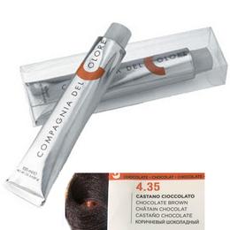 Vopsea crema permanenta compagnia del colore, nuanta castano cioccolato 4.35, 100 ml